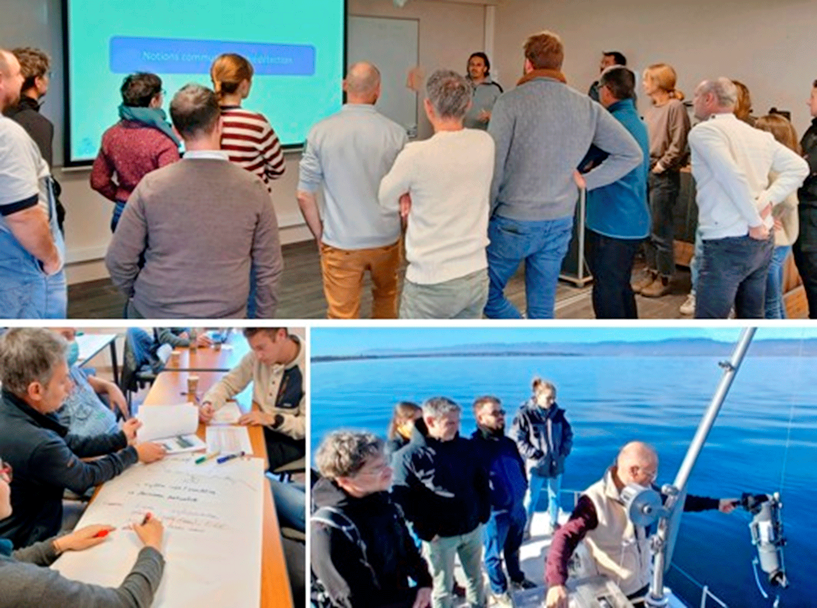 Figure 1. Cours théoriques, cas pratiques et sortie terrain au programme de la formation « Limnologie générale » en 2025.