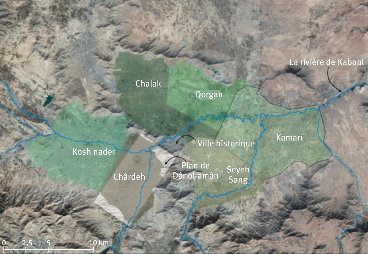 Figure 5. Le plan initial de Dâr ol-Amân, situé dans les prairies de Chârdeh à Kaboul.